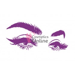 Sablon sticker de perete pentru salon de infrumusetare - J090XL - Make-up & Eyelashes Mov